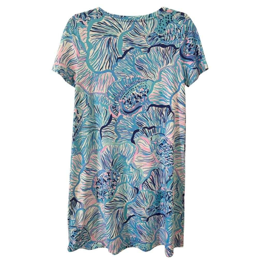 Lilly Pulitzer Cody T-Shirt Dress in "Fishful Thinking" Print Blue Pink Sz S - Picture 5 of 9